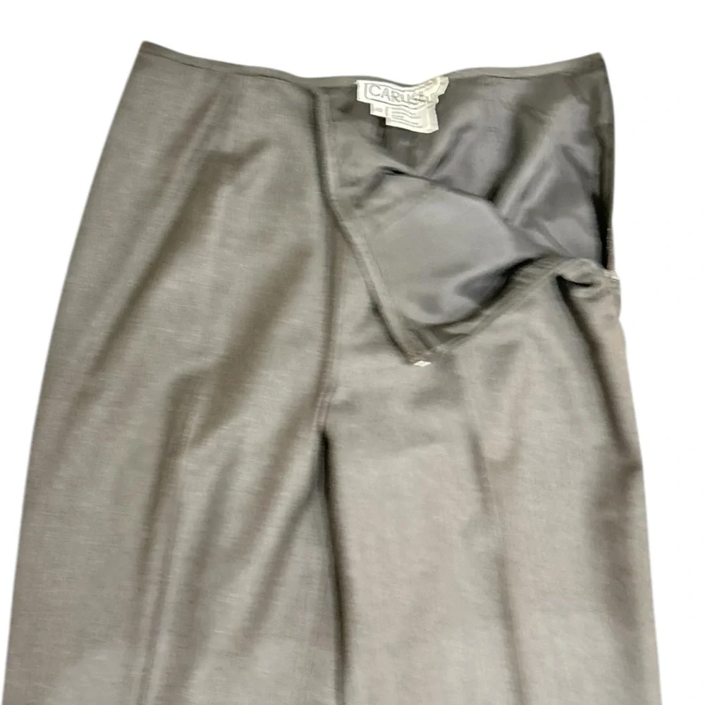 Carlisle Gray lightweight wool lined flat front trousers pants size 10 - Picture 4 of 6